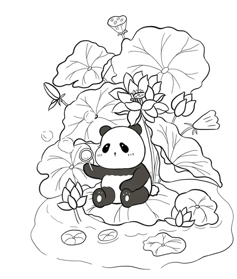 Tranh to màu con gấu trúc giúp bé luyện tập khéo tay