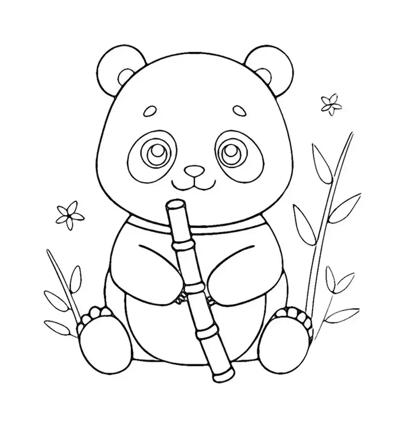 Tranh tô màu gấu trúc cute cho bé khám phá màu sắc sinh động