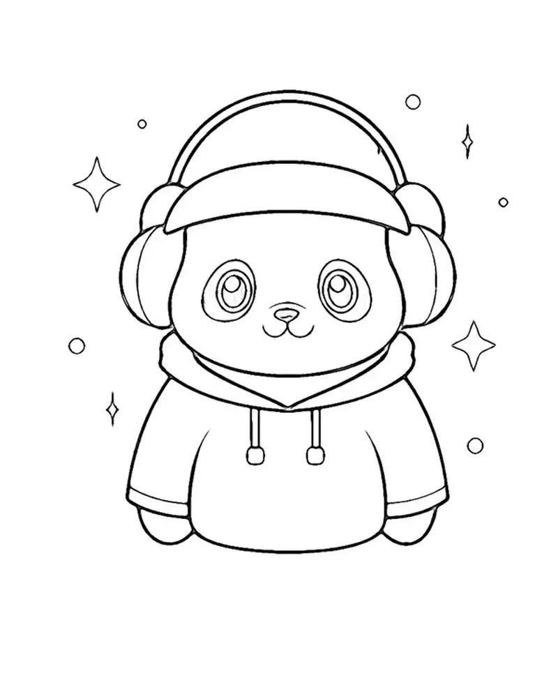 Hình con gấu cho bé tô màu đầy niềm vui và màu sắc