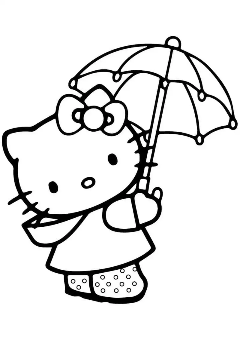 Dễ thương tranh tô màu hello kitty bé thích mê