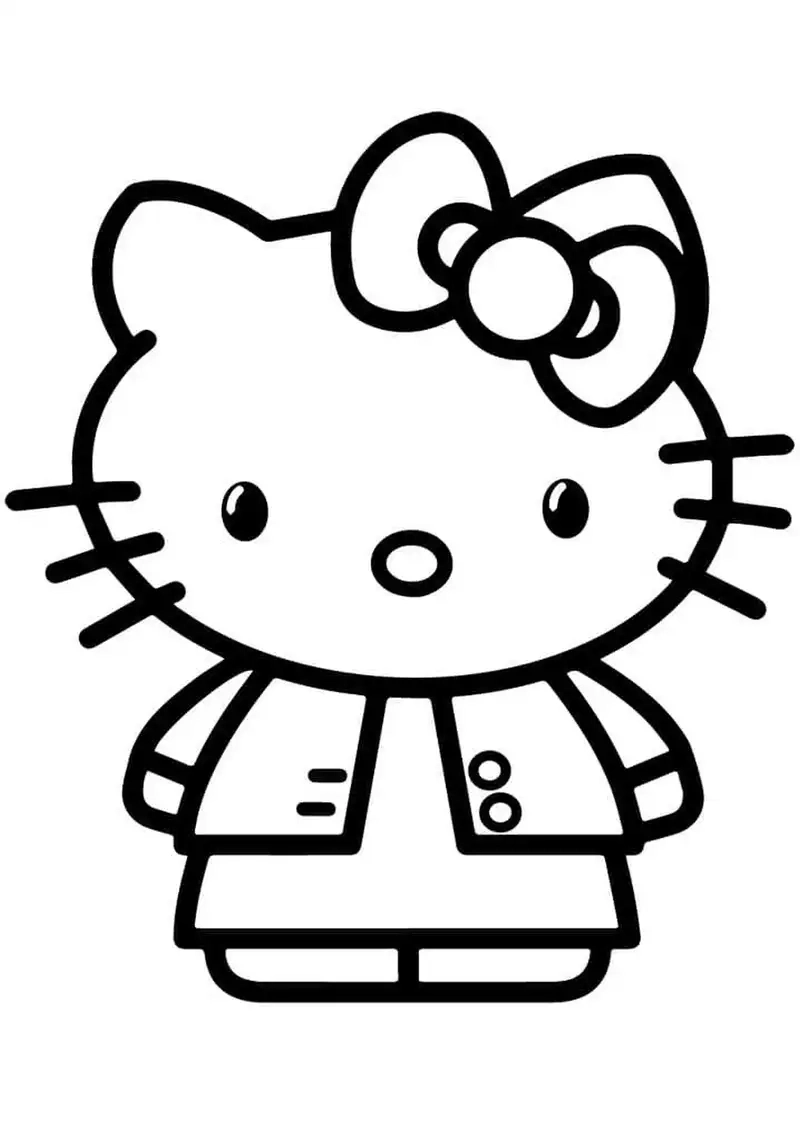 In tranh tô màu hello kitty cho bé học vui vẻ