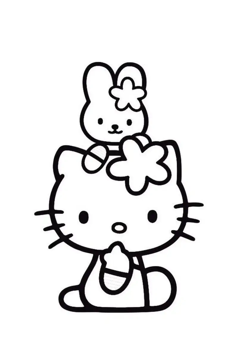 Tranh tô màu hello kitty cho bé vui học