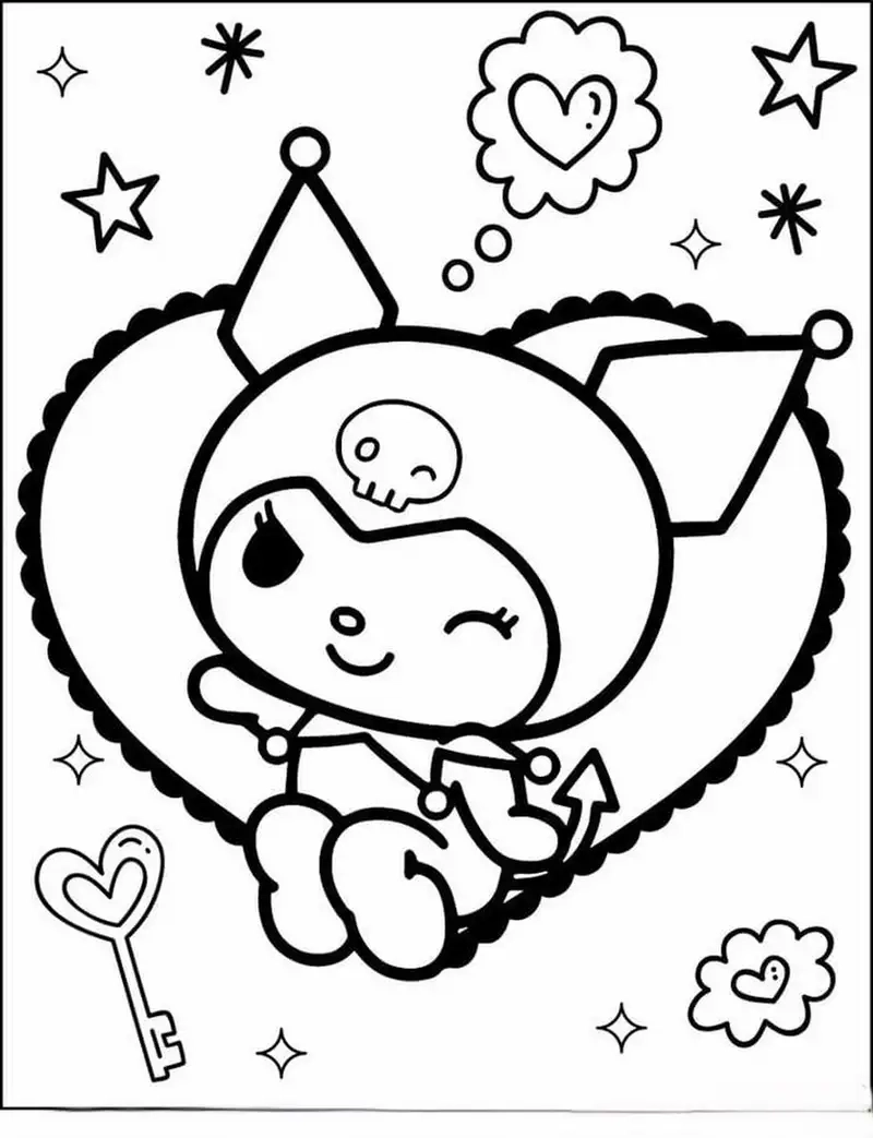 Tranh tô màu Kuromi là như thế nào