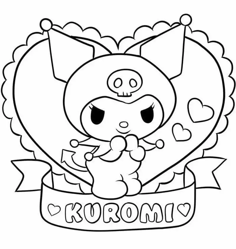 Tranh tô màu kuromi và cinnamoroll vui nhộn cho bé tô màu