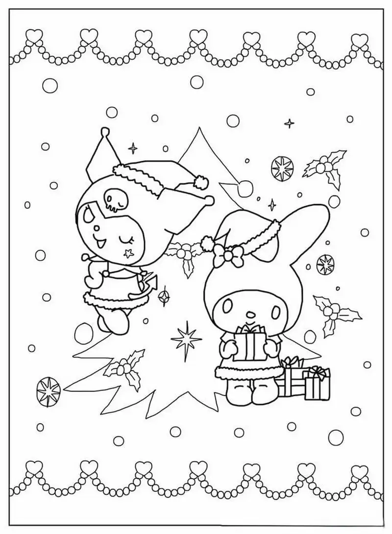 Coloringpagestranh tô màu kuromi cute cho bé thỏa sức vui chơi