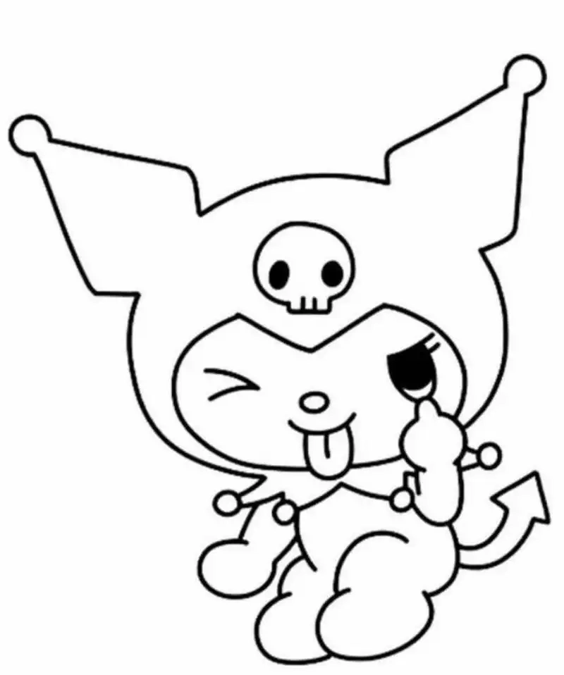 Tranh tô màu kuromi cute đầy màu sắc bé thích mê