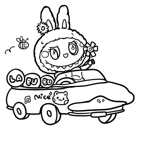 Tô màu thú vị cùng capybara tranh tô màu labubu đáng yêu