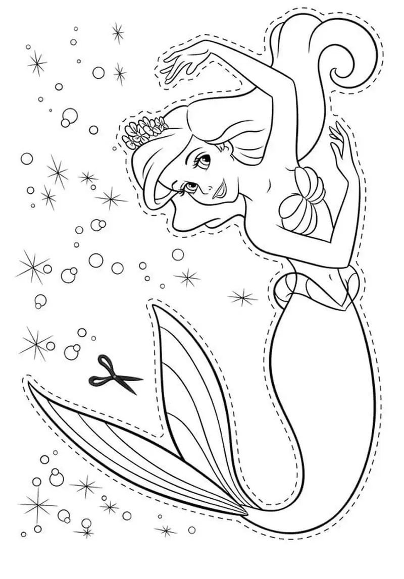 Bé tập tô màu nàng tiên cá vui học mỗi ngày không nhàm chán