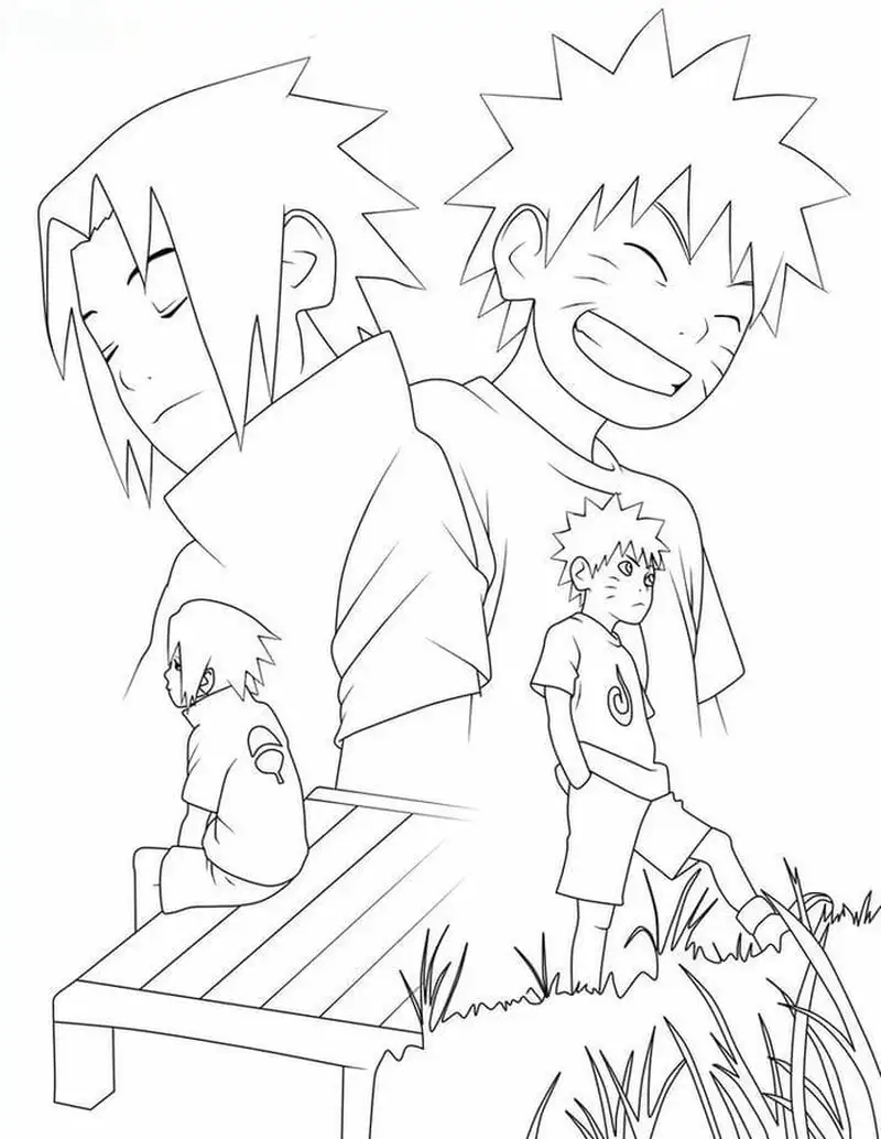 Hoạt động sáng tạo với tranh tô màu naruto cho bé