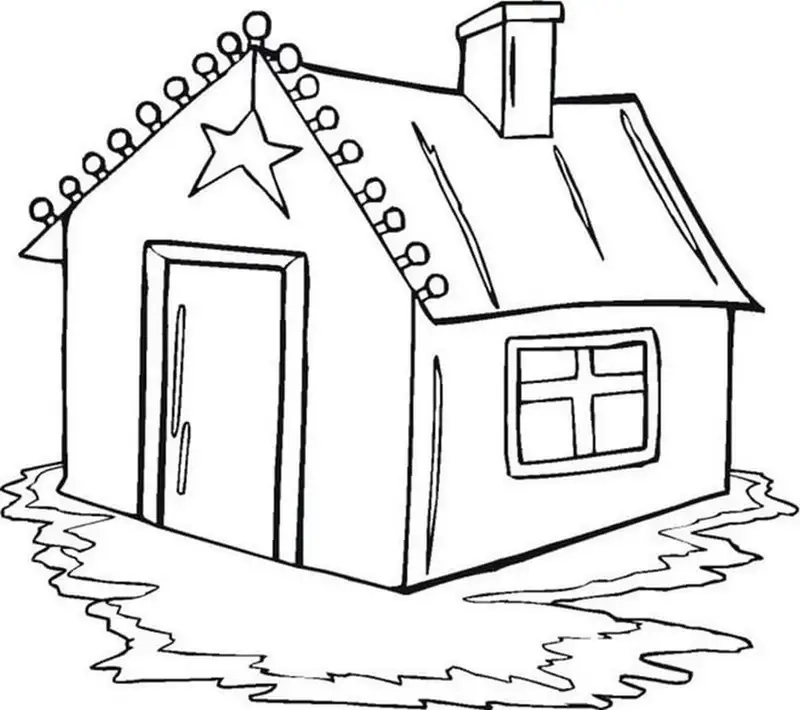 Tranh tô màu ngôi nhà đơn giản cho bé giúp phát triển kỹ năng màu sắc