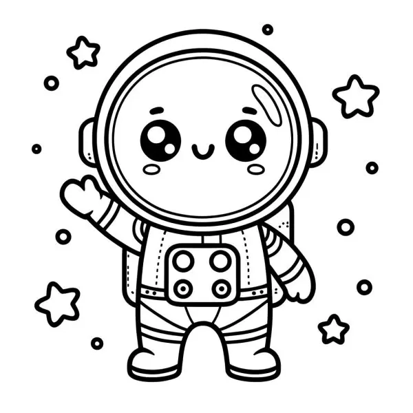 Bé yêu thích be vẽ tranh phi hành gia tại nhà