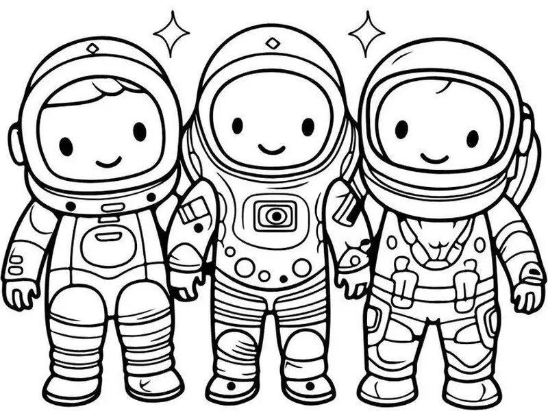 Tranh tô màu phi hành gia đẹp cho bé khám phá vũ trụ