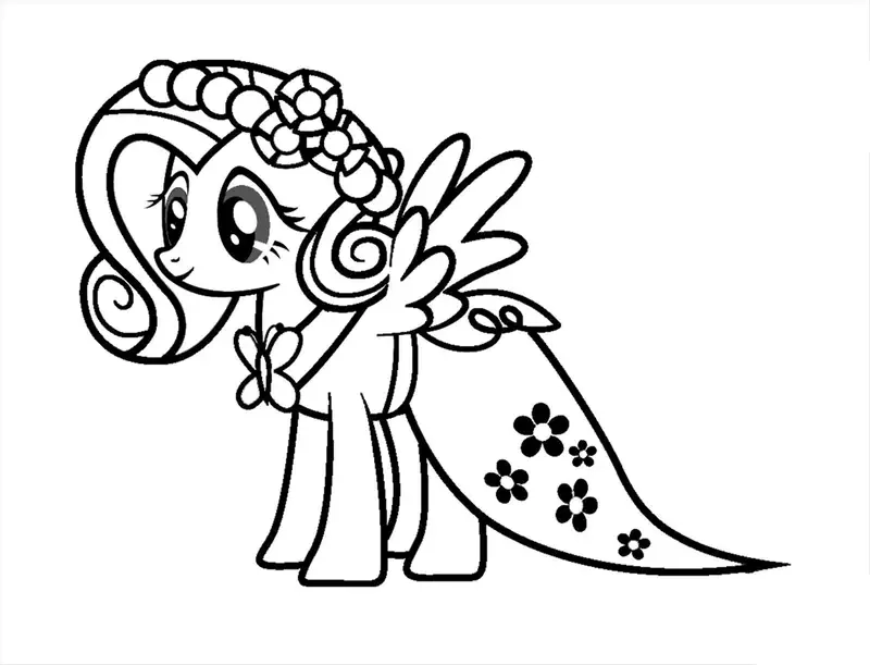 Bé yêu thích tranh tô màu pony cầu vồng đầy sắc màu