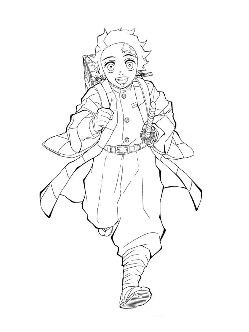 Tranh tô màu Tanjiro là như thế nào