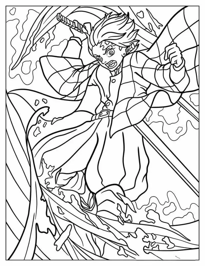 Sưu tập tranh tô màu tanjiro với hình tô màu tanjiro độc đáo