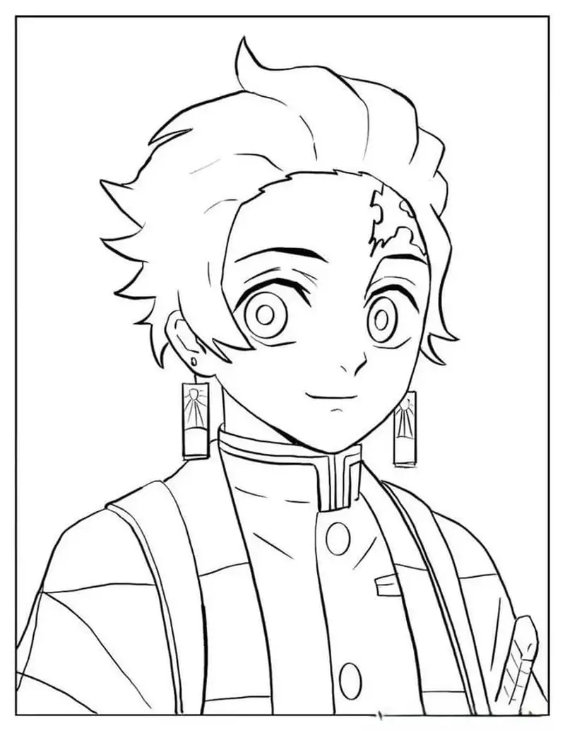 Tận hưởng tranh tô màu tanjiro với tranh tô màu tanjiro hóa quỷ