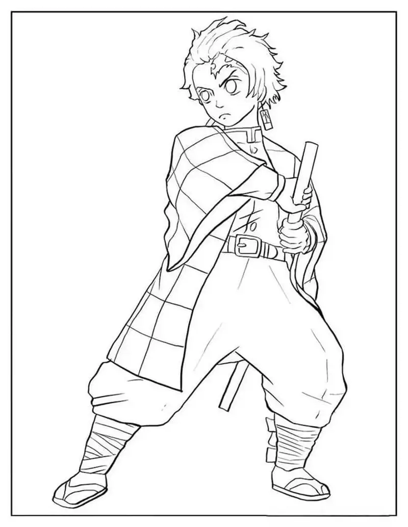 Học ngay tranh tô màu tanjiro cách vẽ anime tranh tô màu tanjiro