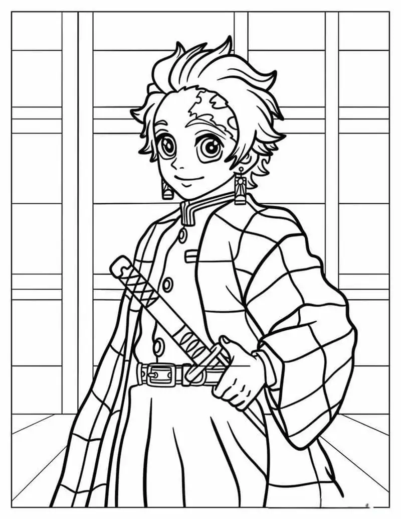 Tạo điểm nhấn cho tranh tô màu tanjiro với hình tô màu tanjiro đẹp mắt