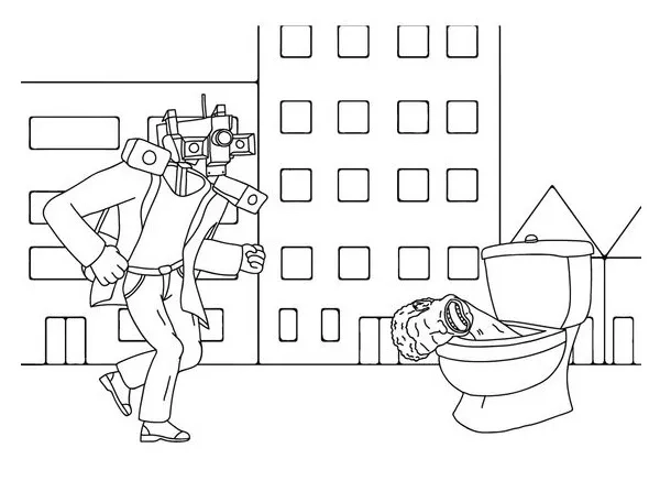 Thỏa sức drill man drill man tranh tô màu titan cameraman v2