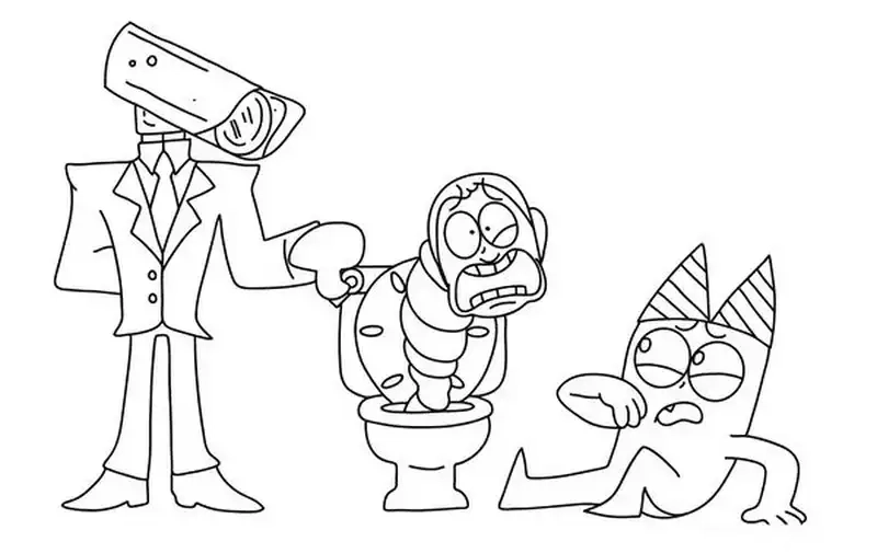 Thỏa sức drill man drill man tranh tô màu titan cameraman v2