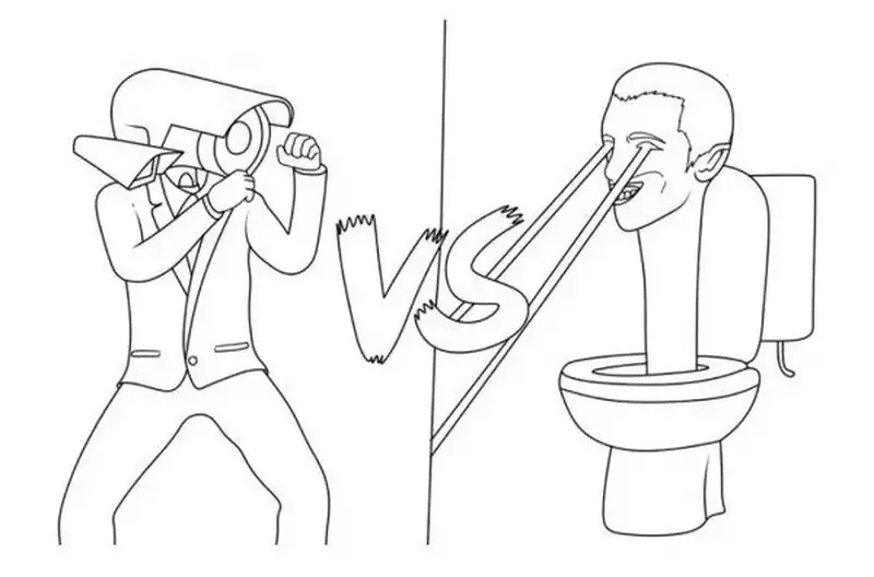 Bé tô tranh tô màu titan cameraman v2 sáng tạo