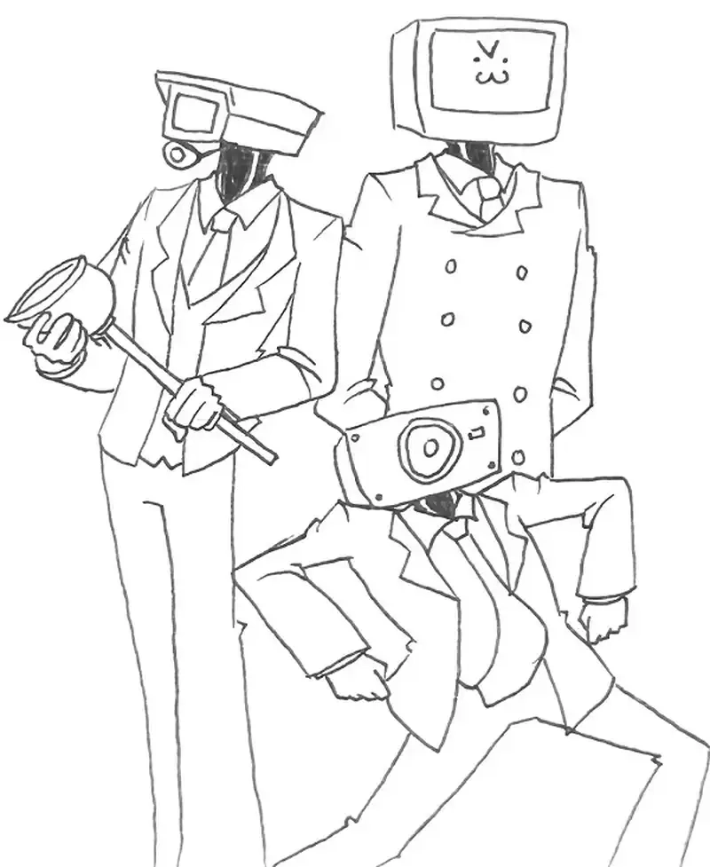 Khám phá titan clock man tranh tô màu titan cameraman v2