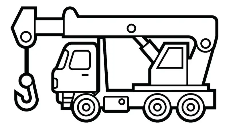 Bé vui học cùng tô màu xe cần cẩu cho bé dễ thương