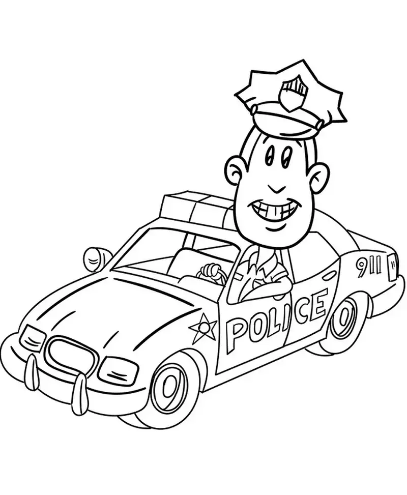 Khơi gợi sáng tạo với hình tô màu xe cảnh sát dễ thương