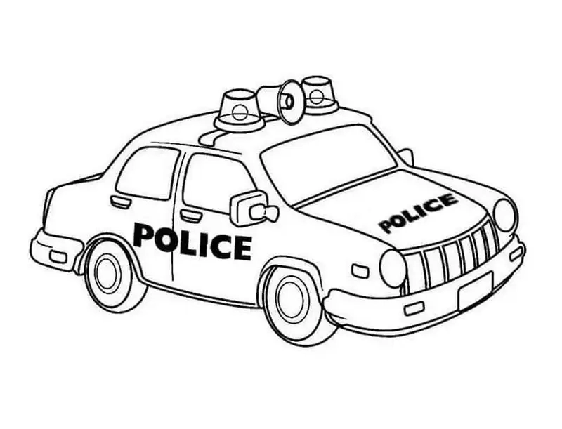Khám phá tranh tô tô màu xe cảnh sát cho bé vui học