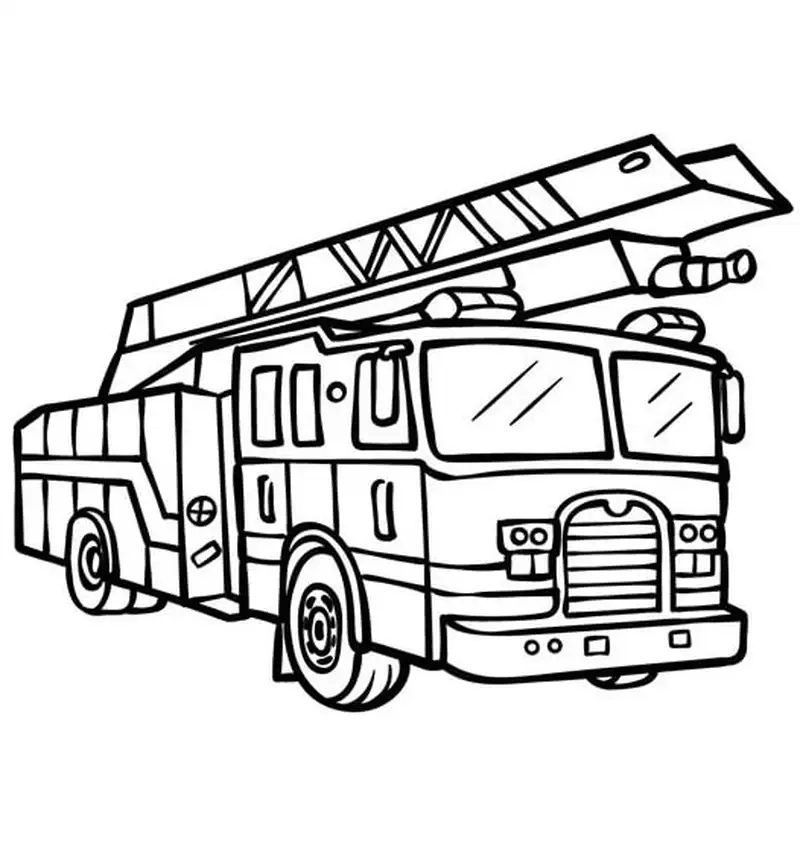 Tranh tô màu xe cứu hỏa cho bé trai năng động và thích thú