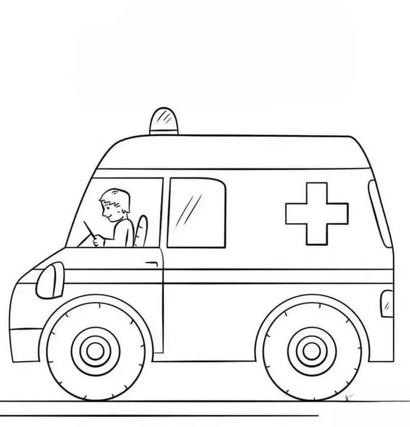 Tranh tô màu xe cứu thương cho bé mang lại niềm vui học tập sáng tạo