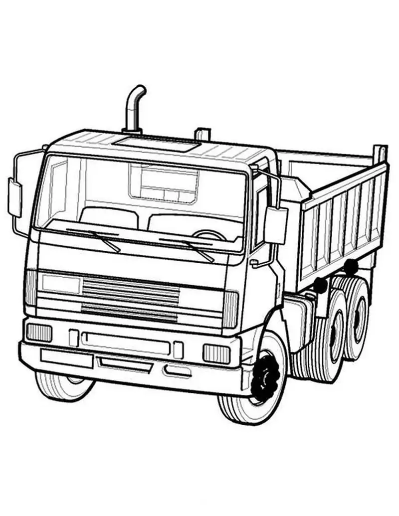 Tranh tô màu xe tải lớn cho bé khám phá vui chơi