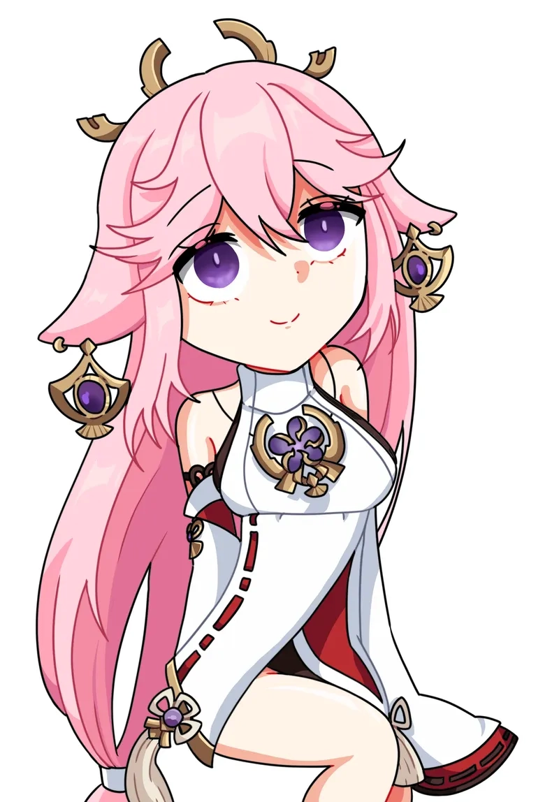 Fan art chibi yae miko dễ thương miễn chê