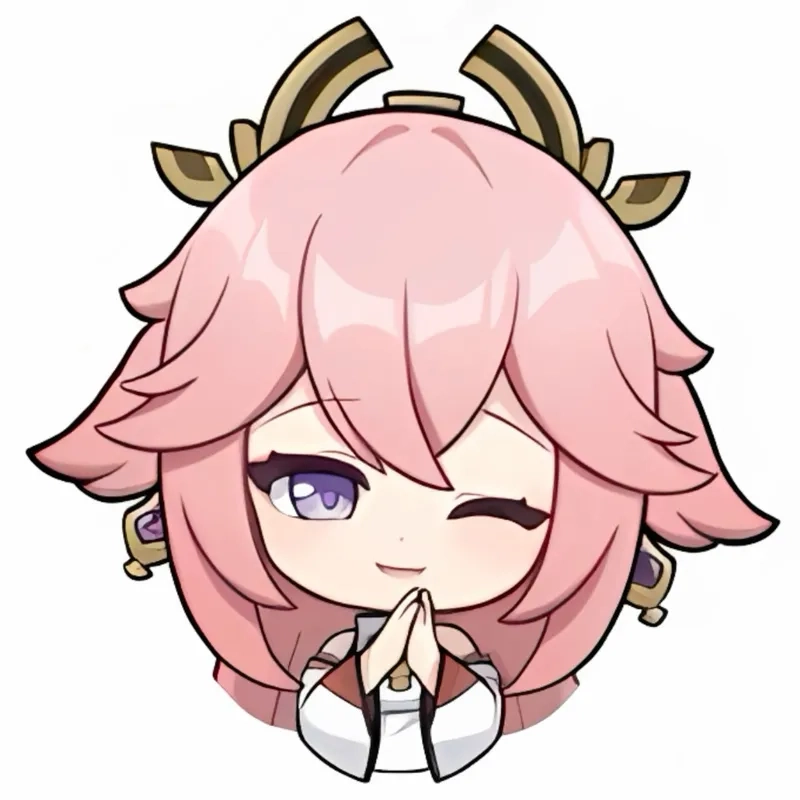 Bộ ảnh siêu dễ thương genshin yae miko chibi