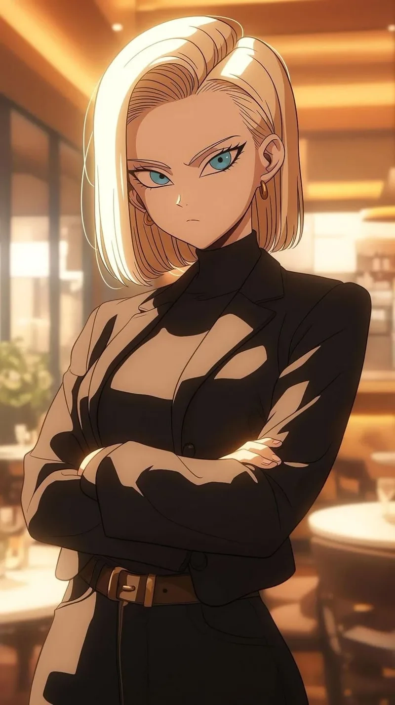 Trang trí màn hình với android 18 4k wallpaper