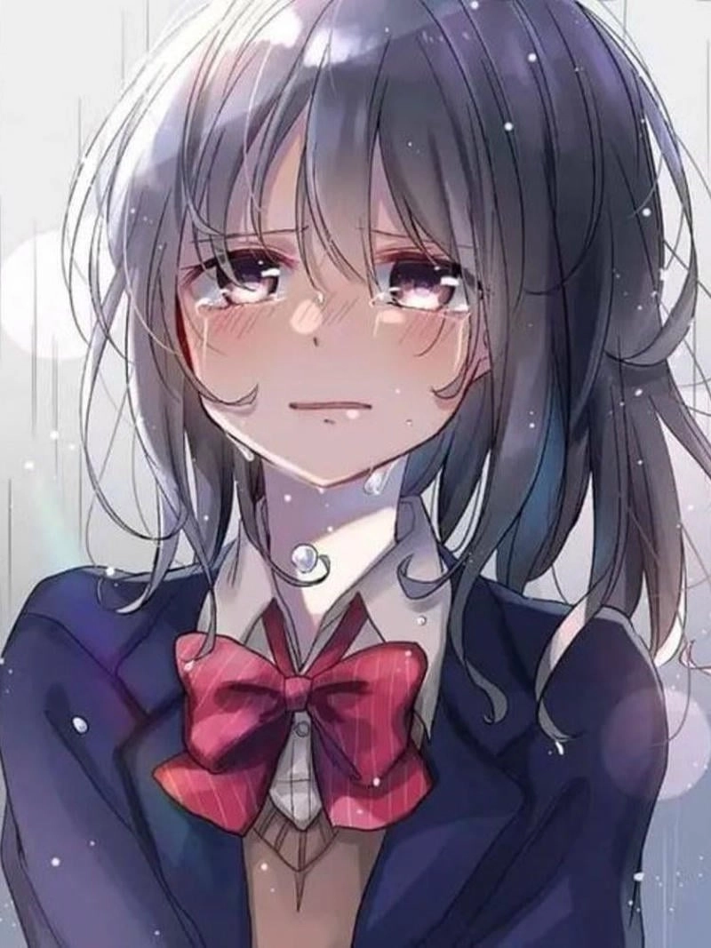 Chọn ảnh avatar buồn anime buồn khóc trắng đen sắc nét