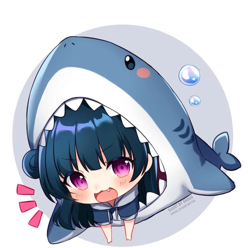 Thể hiện cá tính mạnh mẽ với avatar cá mập cute anime nam cực ngầu