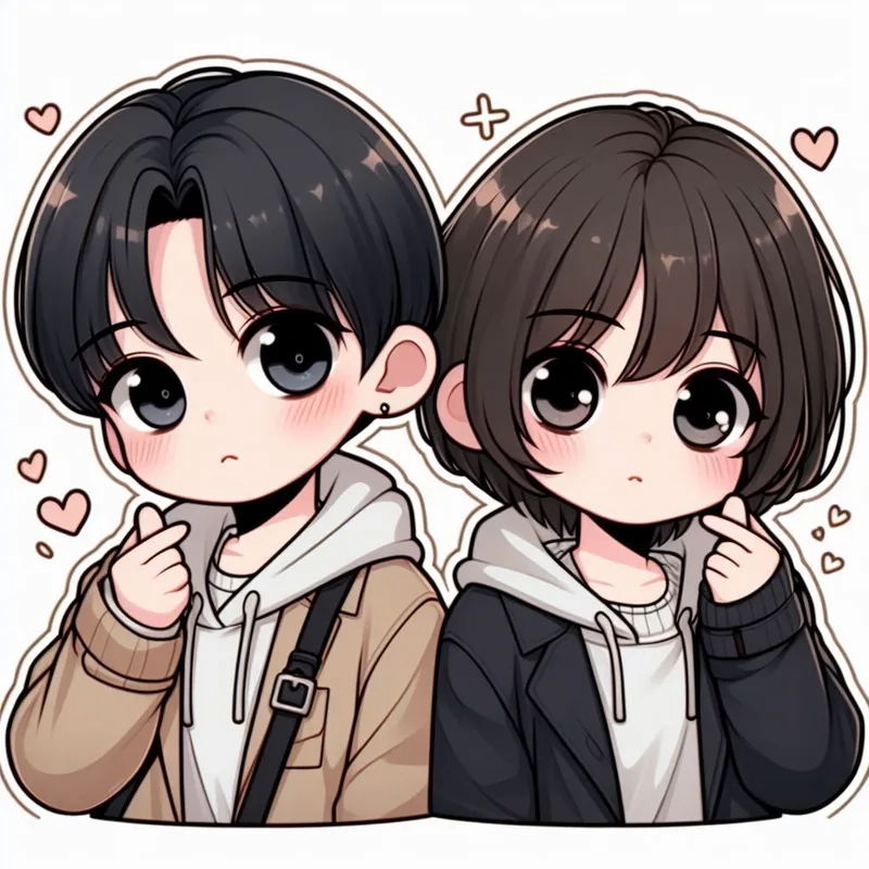 Ngắm nhìn ảnh anime chibi avatar cute đôi dễ thương nhất