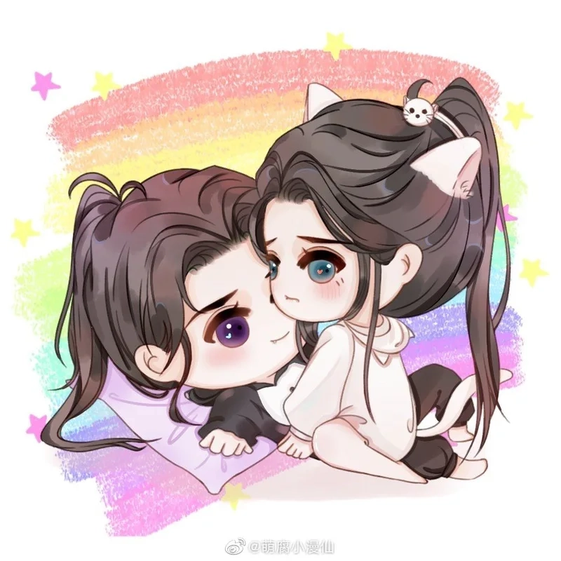 Đồng hành cùng tình yêu với avatar cặp đôi cute chibi