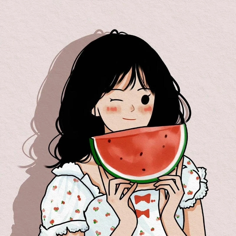 Avatar dưa hấu hoạt hình mang phong cách vui nhộn, ngộ nghĩnh và sáng tạo