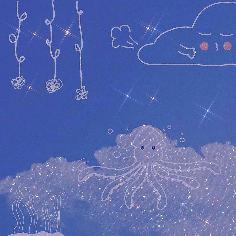 Khám phá anime avatar màu xanh dương cute siêu đáng yêu