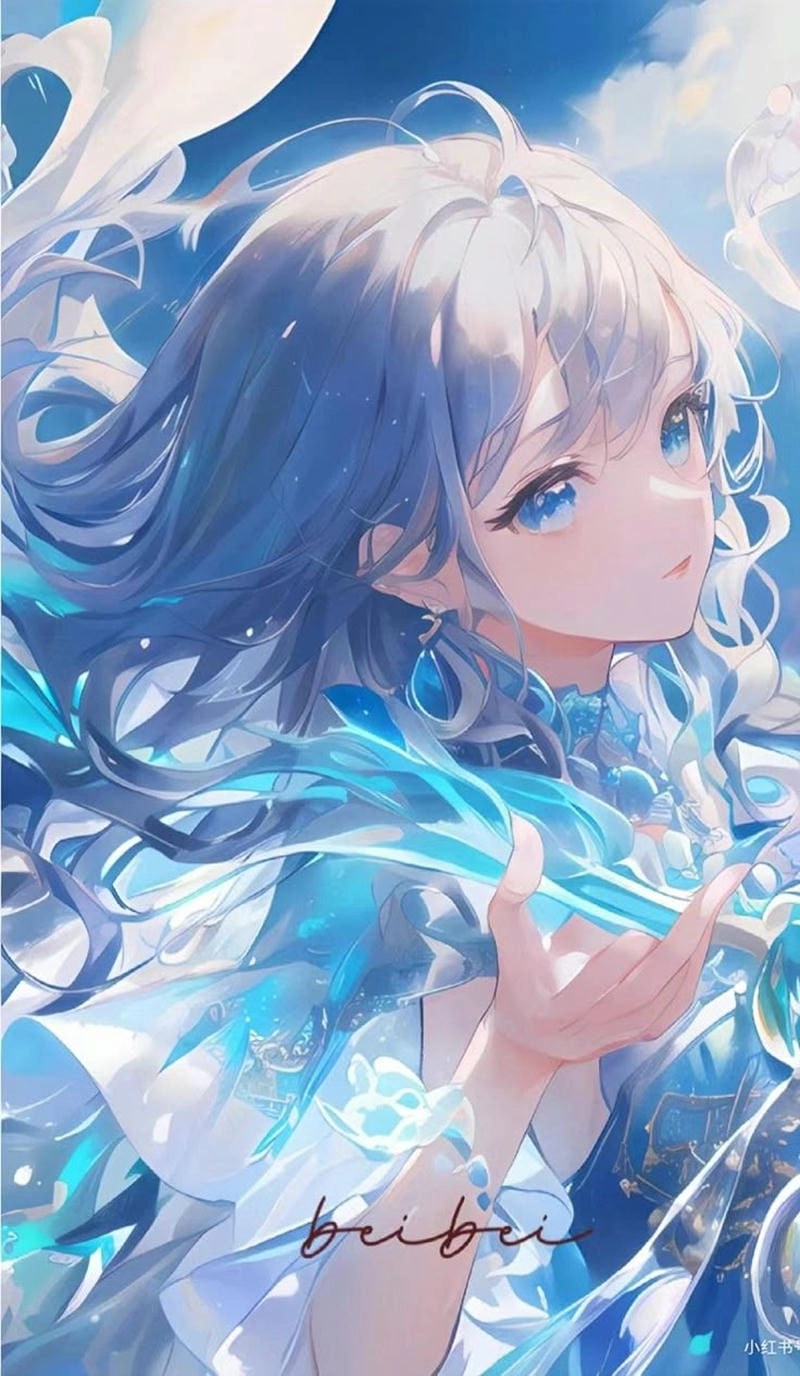 Chọn avatar màu xanh dương cho nữ nữ tính và xinh xắn