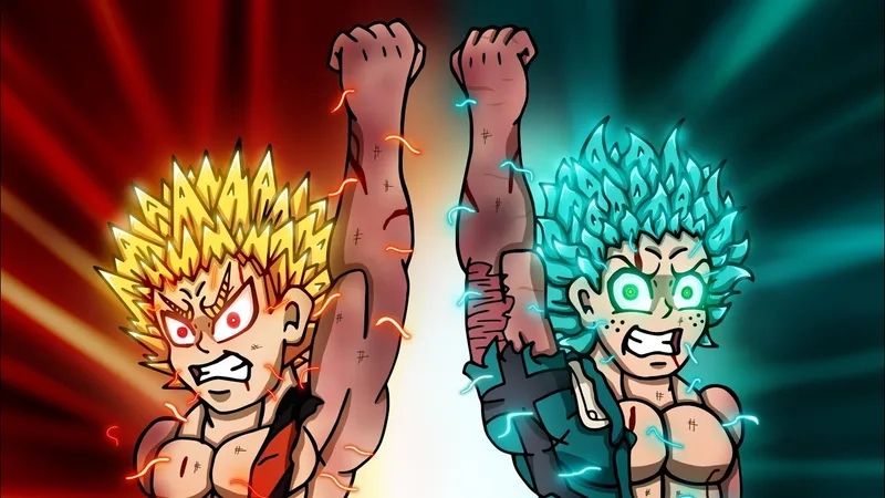 Trận chiến quyết liệt với deku and bakugo vs nine