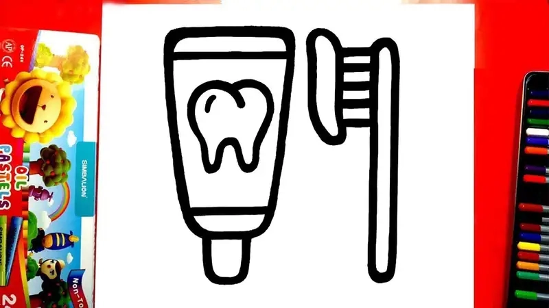 Khám phá tranh tô màu bàn chải đánh răng cho bé vui học màu