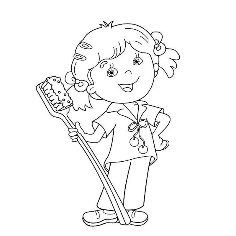 Bé vui học màu với tranh tô màu bàn chải đánh răng sinh động