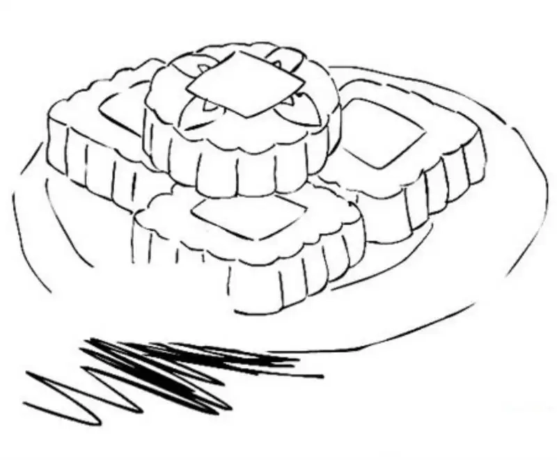 Tranh tô màu bánh trung thu đơn giản phù hợp bé mới bắt đầu