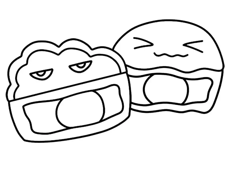 Tranh tô màu bánh dẻo trung thu gợi nhớ mùa trăng ấm áp