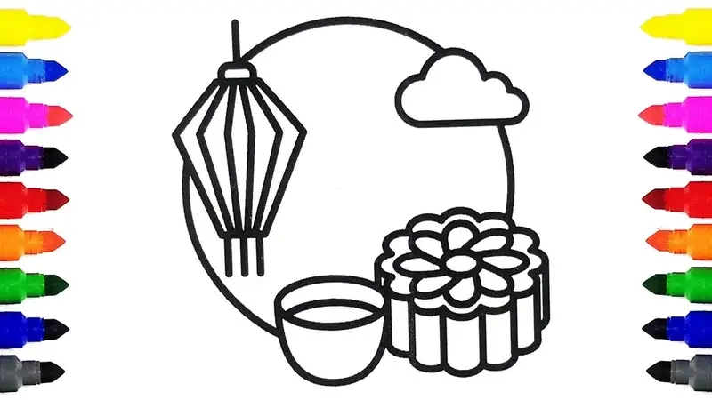 Hình tô màu bánh trung thu đẹp thu hút ánh nhìn ngay từ đầu