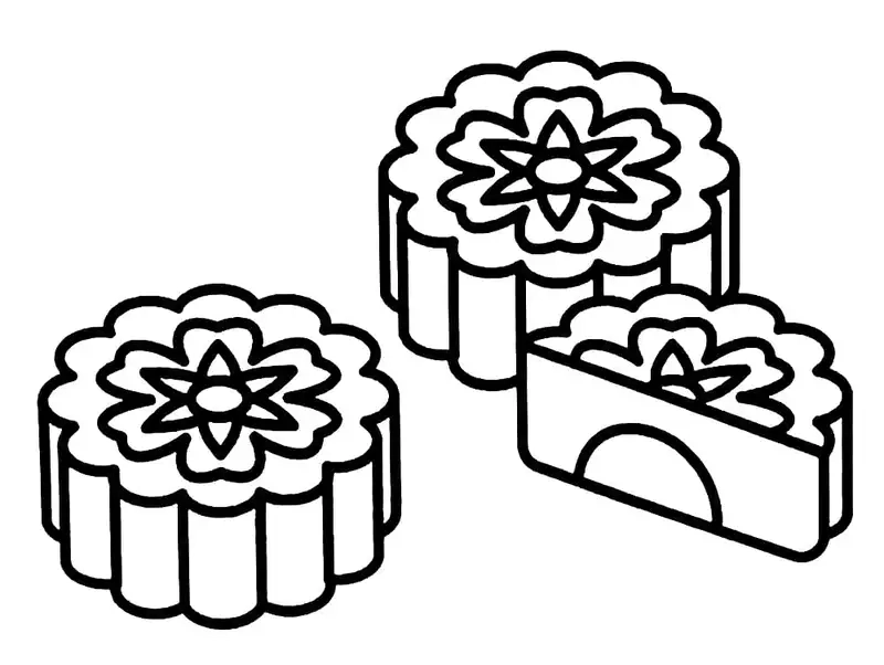 Tranh tô màu bánh dẻo trung thu mang đậm không khí lễ hội