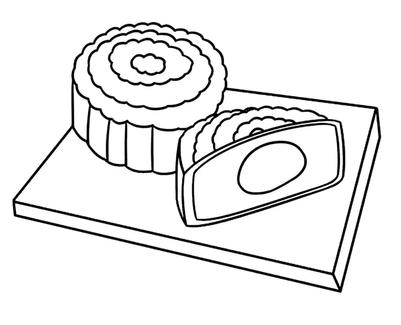 Tranh tô màu bánh nướng trung thu cho bé thỏa thích sáng tạo